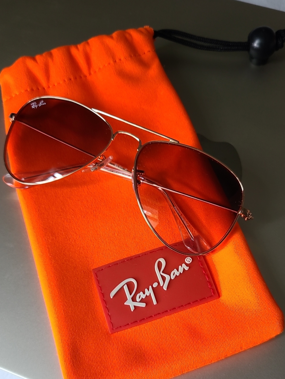 Ray-Ban Aviator Sunglasses - Orange Gradient Lenses